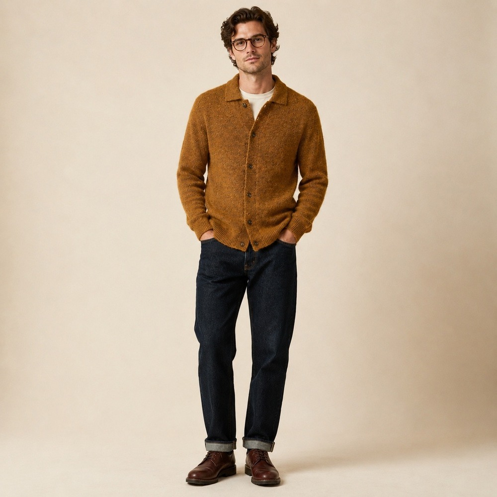 Goodfellow & Co Mens Grandpa Cardigan Sweater Wool Blend S Preppy Professor NWT